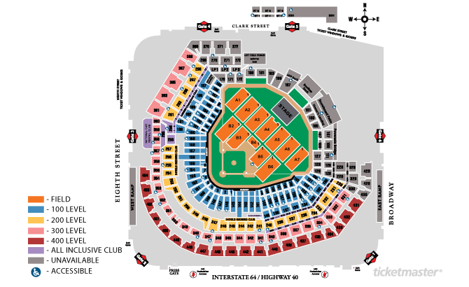 Seating Chart For Busch Stadium St Louis Missouri