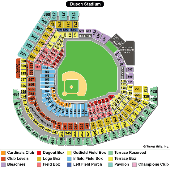 Busch Stadium Finder/rule Card - St. Louis Cardinals